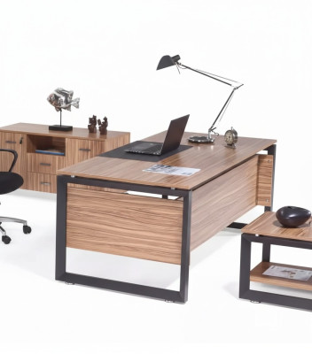 Ontwerper Bruin Bureau Luxe Kantoormeubelen Hout Stijlvolle Inrichting