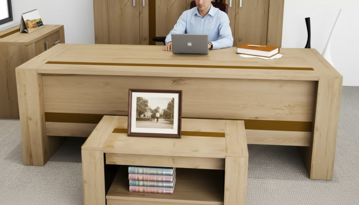 Ontwerper Bruin Bureau Luxe Kantoor Meubels Werkkamer Modern