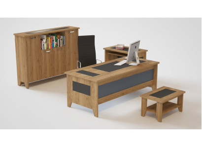 Hoogwaardige, elegante kantoorset in moderne stijl van stevig hout.