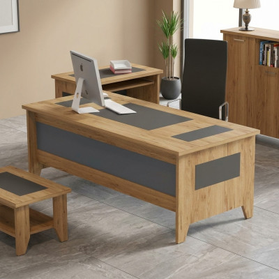 Moderne bruine bureau Luxe uitschuifbare meubels Hout kantoor Nieuw