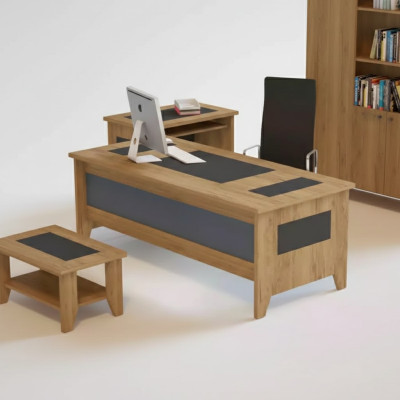 Moderne bruine bureau Luxe uitschuifbare meubels Hout kantoor Nieuw