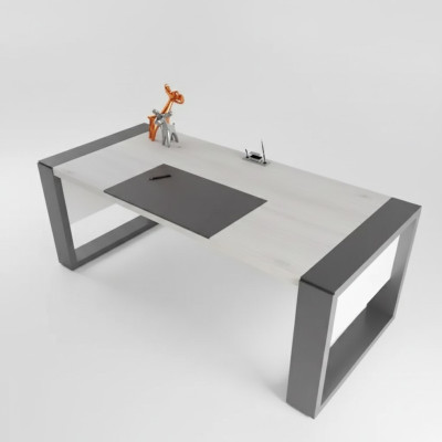 Moderne witte bureau ontwerper kantoormeubels houten tafel thuiskantoor