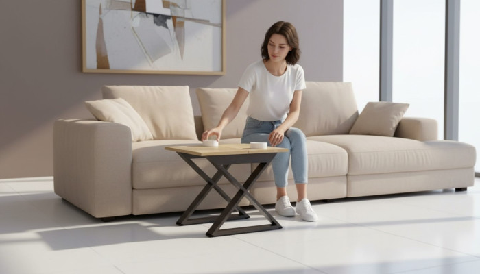 Ontwerper Vierkante Bruine Salontafel Bijzettafel