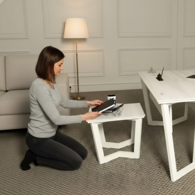 Witte moderne salontafel Houten meubels Exclusieve stijl van de werkkamer Tafel
