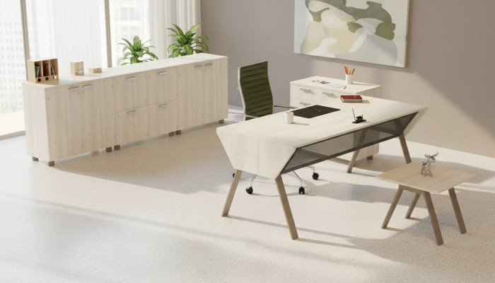 Luxe kantoorset in een elegante moderne stijl gemaakt van hoogwaardig hout.