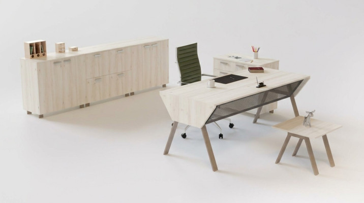 Luxe kantoorset in een elegante moderne stijl gemaakt van hoogwaardig hout.
