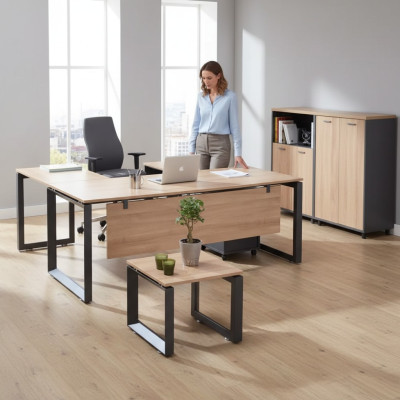 Exclusieve kantoormeubelen Hoekbureau Commode Salontafel 2x Archiefkasten