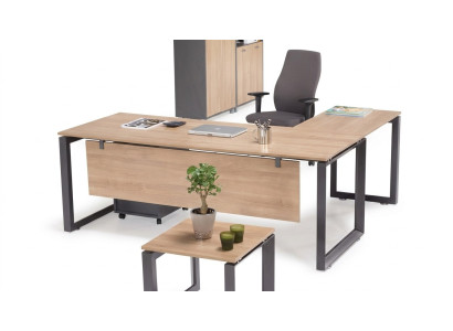 Exclusief hoekbureau kantoormeubels bruin hoektafel thuiskantoor nieuw