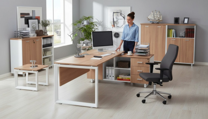 Kantoor meubels bureau archiefkast salontafel 4-delig set inrichting