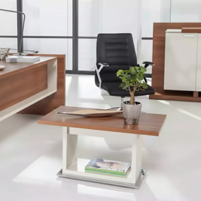 Bruine salontafel houten tafel met rek bruin exclusieve woonkamer meubels