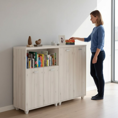 Houten archiefkast Moderne kantoormeubels Wit Documenten kast Ladenkast
