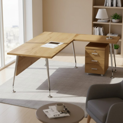 Klassieke kantoormeubels Ontwerper Hoekbureau Werktafel Houten meubels