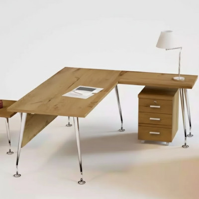 Klassieke kantoormeubels Ontwerper Hoekbureau Werktafel Houten meubels