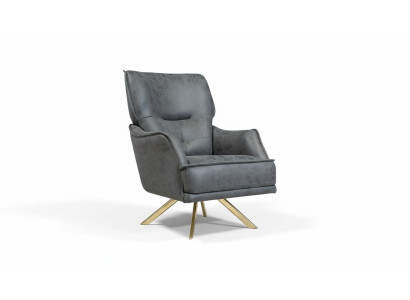 Grijze eenzits Exclusieve fauteuil Loungeclub 1-zits Luxe eenzits
