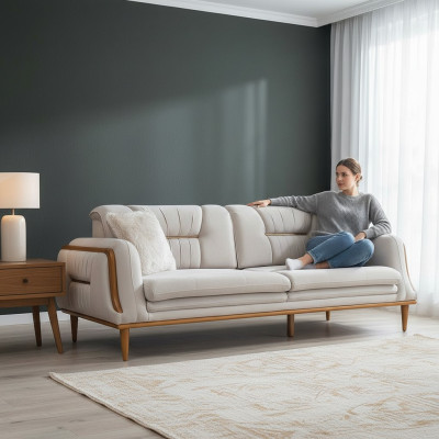 Moderne witte luxe bank van hoge kwaliteit voor de woonkamer nieuw