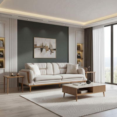 Moderne witte luxe bank van hoge kwaliteit voor de woonkamer nieuw