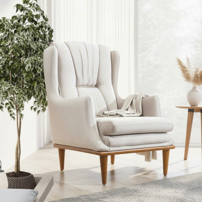Hoogwaardige fauteuil Moderne witte luxe fauteuil voor de woonkamer Nieuw