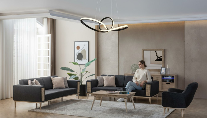 Moderne set van hoogwaardige grijze woonkamer meubelen nieuw