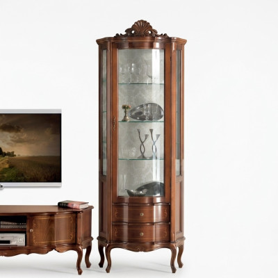 Luxe hoogwaardige vitrine van bruin hout Klassieke meubels