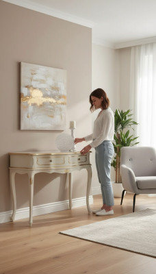 Witte klassieke console slaapkamer houten meubels barokstijl