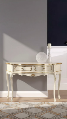 Witte klassieke console slaapkamer houten meubels barokstijl