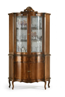 Houten vitrine Luxe vitrinekast Klassiek design Meubilair bruin