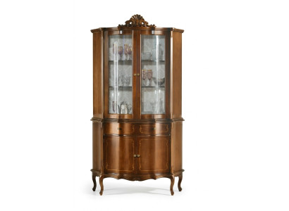 Houten vitrine Luxe vitrinekast Klassiek design Meubilair bruin