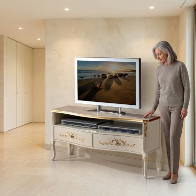 Klassieke witte RTV-kast houten meubels woonkamer console design