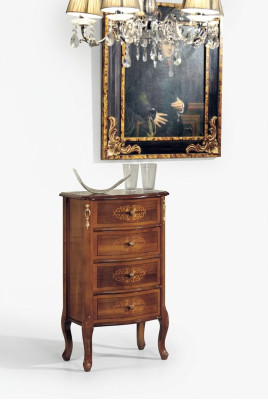Klassieke luxe ladekast Bruin hout Woonkamer meubel Ontwerp Nieuw