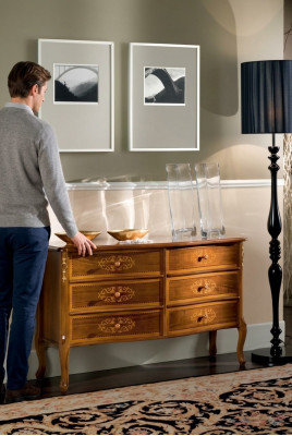 Luxe exclusief ontwerp bruine houten ladekast klassiek meubilair nieuw