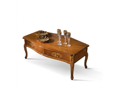 Klassieke bruine houten salontafel luxe design lade tafel nieuw