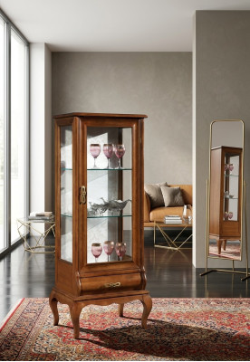 Houten meubels Glazen vitrinekasten Woonkamer Klassieke meubels Vitrinekast