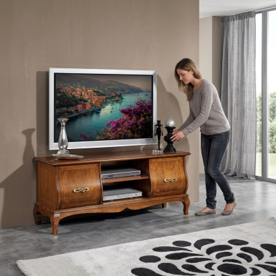 Klassieke bruine tv-standaard Luxe lowboard woonkamer meubelontwerp
