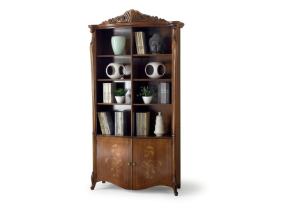 Woonkamer boekenkast Klassieke bruine meubelen Houten planken