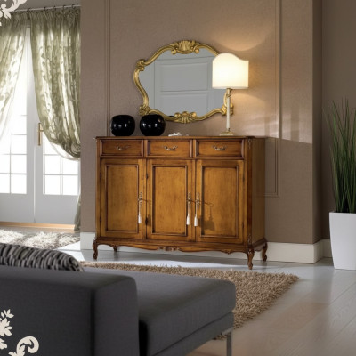 Dressoir bruine houten kast klassieke stijl woonkamer commode commodes