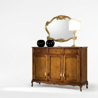 Dressoir bruine houten kast klassieke stijl woonkamer commode commodes