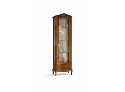 klassieke bruine kast met laden, glazen designerhout nieuw