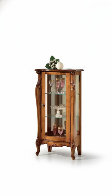 Klassieke bruine glazen vitrine Luxe houten meubelen Glazen deur Woonkamer meubels