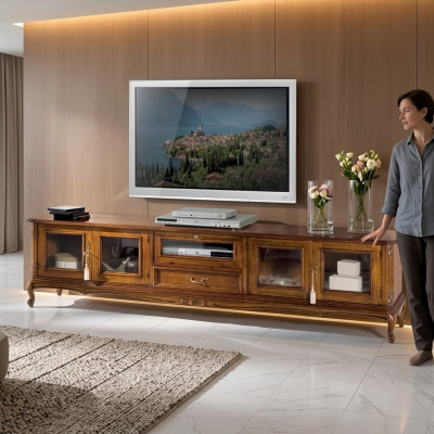 Exclusieve meubels Klassieke stijl Hout luxueus TV-standaard Lowboard