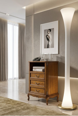 Klassieke ladekast houten meubels bruin woonkamer 3 laden ontwerp lamp.