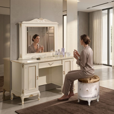 Stijlvolle witte commode spiegel klassieke meubelset van dressoir commodes