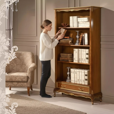 Boekenplank voor de woonkamer Klassiek bruine meubels Houten planken