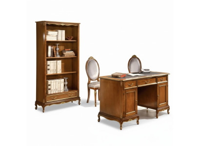 Elegante bruine houten bureaumeubel boekenkast set van 2 stuks.