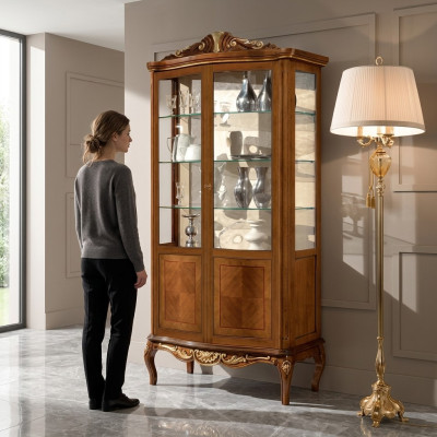 Luxe vitrine Exclusieve meubels Kast Vitrines Glas Hout Kasten