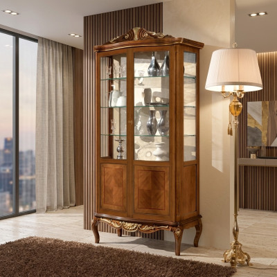 Luxe vitrine Exclusieve meubels Kast Vitrines Glas Hout Kasten