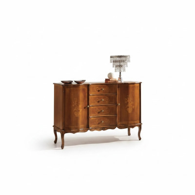 Kast laden bruin hout dressoir klassiek meubelontwerp kast