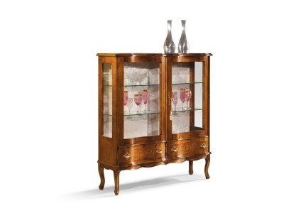 Glas Luxe Bruin Houten Vitrine Exclusieve Woonkamer Meubels Nieuw