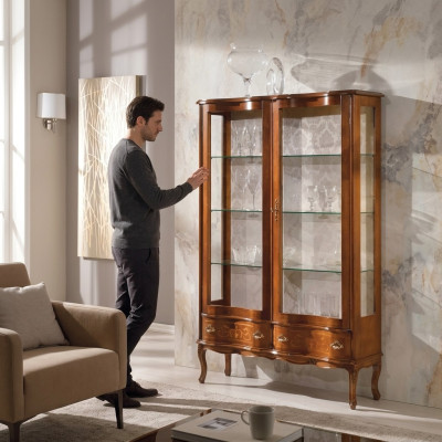 Luxe vitrinekast meubels kasten inrichting glazen kast plank nieuw