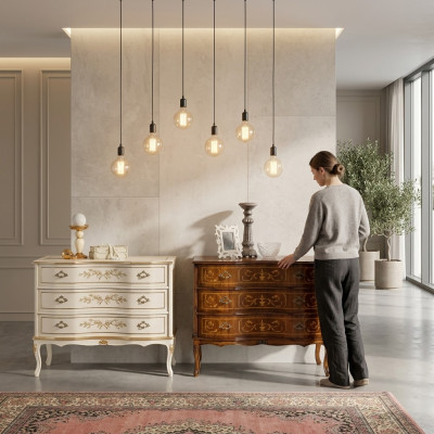 Exclusieve luxe nieuwe ladekast van bruin hout voor de woonkamer