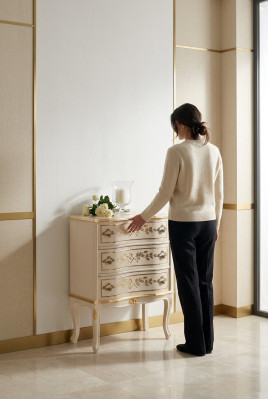 Klassieke witte ladekast houten meubilair woonkamer opbergkast nieuw